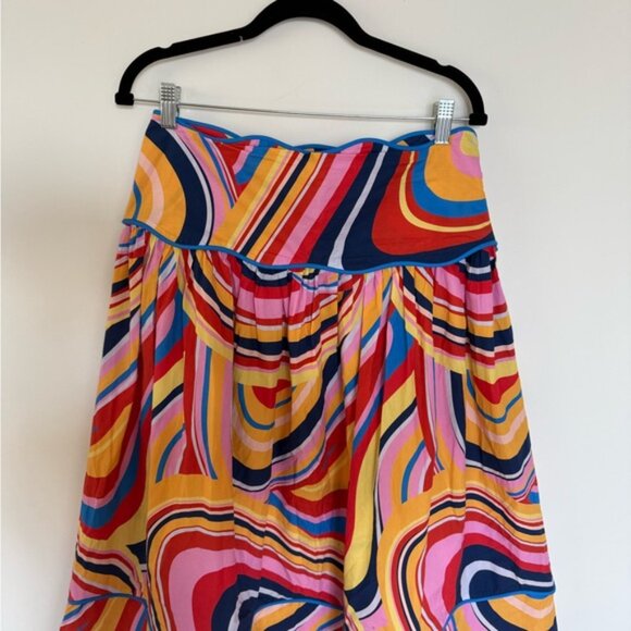 Farm Rio Colorwaves midi skirt - Picture 2 of 7